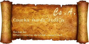 Csurka Aurélián névjegykártya